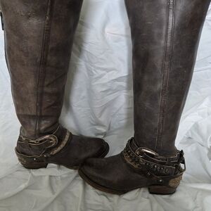 Freebird Dark Brown Tall Leather Boots Size 8